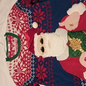 Holiday Time Festive Santa  Sweater - Red, Green, Blue